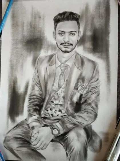 A gallery of my portraits created using the dry brush technique with black oil paint. This method allows for incredible realism and texture, perfect for capturing every detail from hair to clothing.
