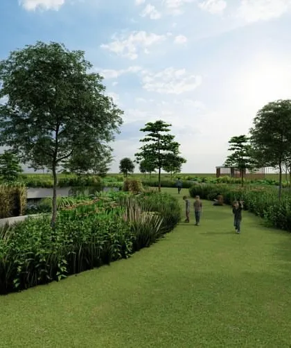 The terrace garden at Hyderabad Public School is more than just a green roof. I designed it as a vibrant social hub and an outdoor classroom, seamlessly blending landscape with learning and providing a space for students to relax and connect.