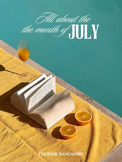 This is what July looks like at The Park. A good book, a fresh mimosa, and the cool water of our pool create the perfect setting for a relaxing afternoon escape.