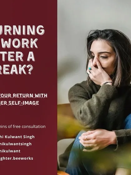Returning to work after a break? It can be daunting, but you can navigate it with a stronger self-image. Let's work together to ensure you return with a bang, feeling confident and ready to conquer.
