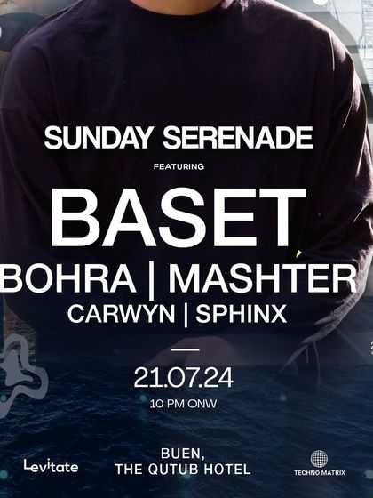 The flyer for Sunday Serenade at Buen, New Delhi, one of the best underground gatherings in the city. We went way past sunrise.