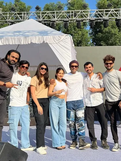 A rare group picture with my amazing band during a sound check. These are the talented musicians who help me create the magic on stage every night.