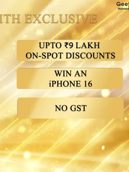 Don't miss our exclusive Navratri deals. Get on-the-spot discounts up to ₹9 lakh, a chance to win an iPhone 16, and pay no GST on your property purchase. These blessings only last for 9 days.