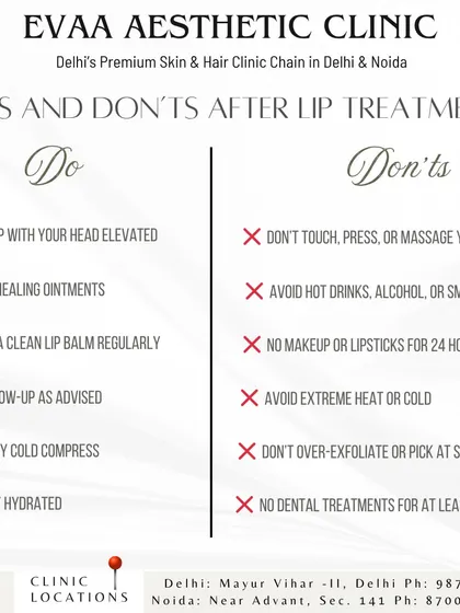 Proper aftercare is essential for lip treatments. This list of do's and don'ts provides clear instructions, such as avoiding hot drinks and makeup for 24 hours, to ensure optimal healing and results.
