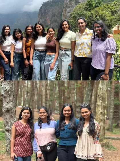 More happy faces from our Kodaikanal trip, posing at a viewpoint and in the pine forest.