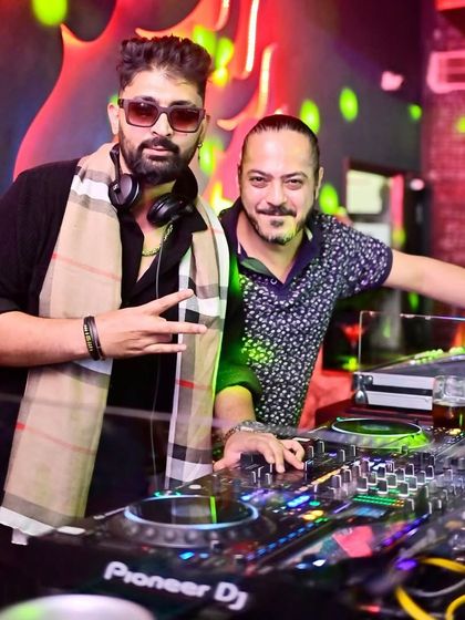 Posing with a friend at Tipsy Bull before the Sunday night set.