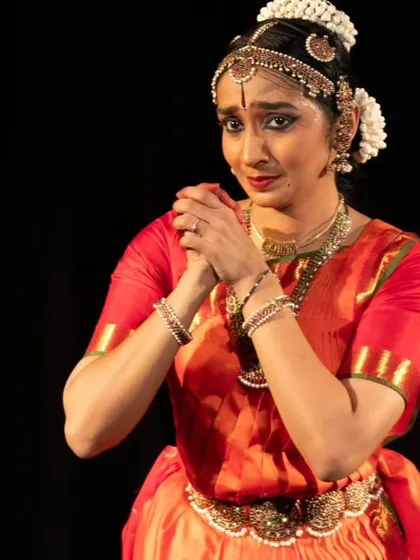 A moment of quiet prayer and gratitude on stage. Each performance is an offering, and I always take a moment to connect with the art and the story I am about to tell.