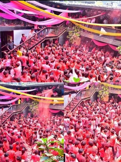 This is the kind of madness you can expect at my Holi festival gigs. A collage showing the massive, colorful crowd at Skydeck.