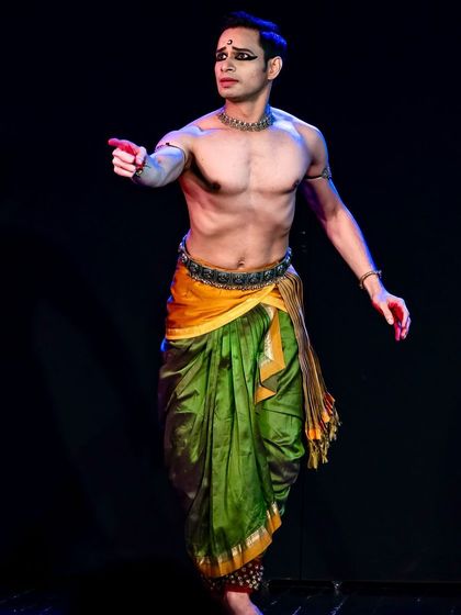 Another shot from 'Bhakti Sringara' in Mumbai, a performance conceptualized by Usha RK ji that explored devotion and love.
