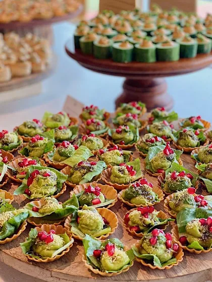 Sassy, savory, and oh-so-satisfying. These avocado chaat tarts, topped with pomegranate seeds, are a burst of fresh and tangy flavours in a crispy shell.