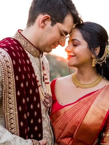 It was such a joy to be part of this bride's journey, a trust she placed in me almost a year in advance. Seeing her radiant in this perfectly draped red Kanjeevaram on her wedding day is why I love what I do.