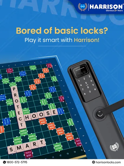 Bored of basic locks? Play it smart with Harrison! This Scrabble-themed graphic creatively spells out why you should CHOOSE to PROTECT with our smart and stylish locks.