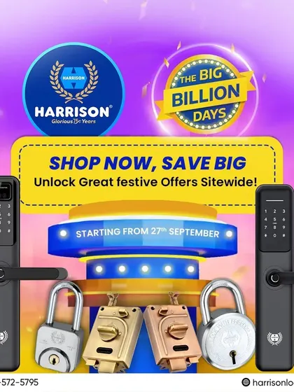 The Big Billion Days are here! This promotional graphic announces our festive offers, inviting you to unlock great deals and secure your home in style.