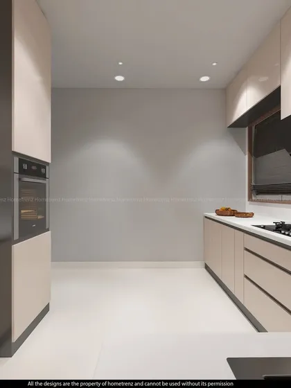 This view highlights the clean, empty counter space, ready for culinary creativity.