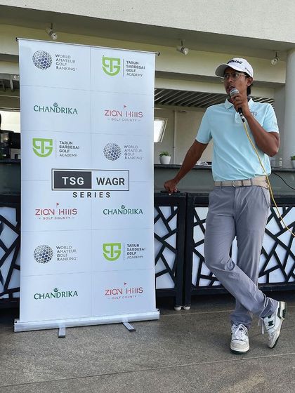 A player speaking at a WAGR tournament. Our events provide a professional platform for juniors and amateurs to gain competitive experience.