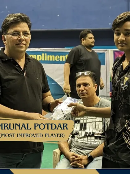 Mrunal Potdar receiving the 'Most Improved Player' award, a testament to her hard work during the summer camp.