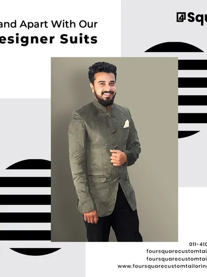 For occasions that call for a unique statement, I offer modern interpretations of traditional wear. This custom-fitted Bandhgala jacket in a distinctive fabric blends heritage with contemporary style, ensuring you stand apart with sophistication.