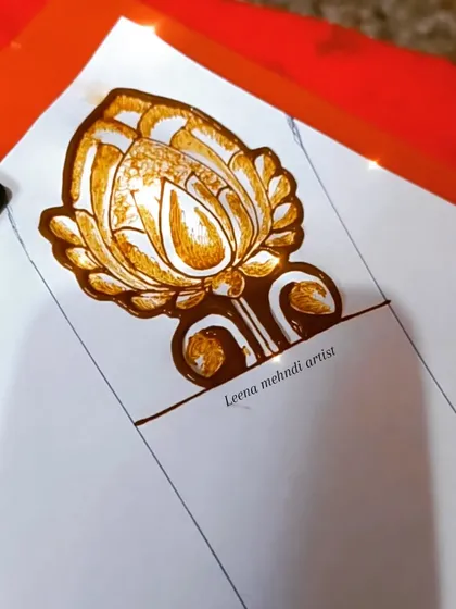 The lotus cuff element on its own. This can be used as a beautiful start to any full-arm design.