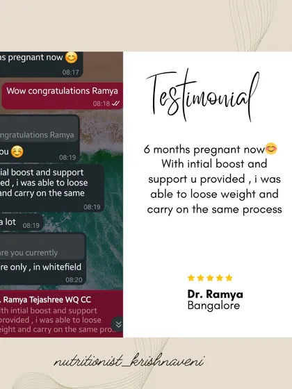Dr. Ramya began her journey with me to lose weight and find balance. Today, she is joyfully 6 months pregnant, a beautiful testament to how a healthy, balanced body can support fertility and new life.