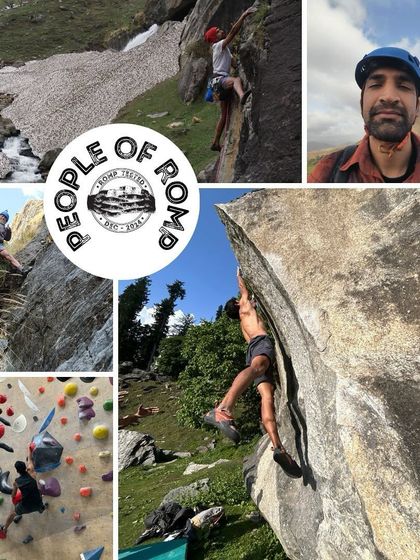 A collage of Asim's climbing adventures, from indoor walls to high altitude bouldering. His story is a unique and inspiring one.