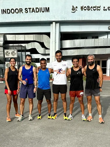 It's always great to run with friends whenever I'm in town. Catching up with the team at Kanteerava Stadium is a must.