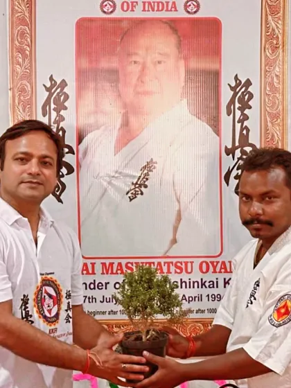 A formal welcome for the examiner. Respect is a cornerstone of our martial art.