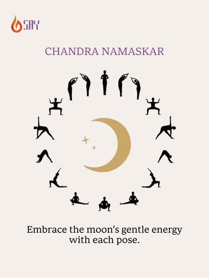 Embrace the moon's gentle energy with Chandra Namaskar (Moon Salutation). This sequence of poses is designed to cool the body, calm the mind, and invite reflection, making it a perfect practice to wind down your day.