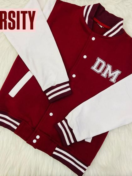 For the football fans, we can even customise our varsity jackets with their favorite player's logo, like this CR7 design.