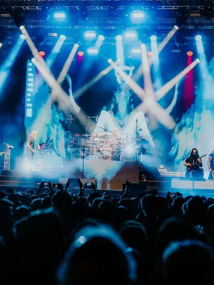 The legends, live on stage. A wide shot of Dream Theater's 40th Anniversary Tour, showcasing the epic scale and stunning light production of the international acts I bring to India.
