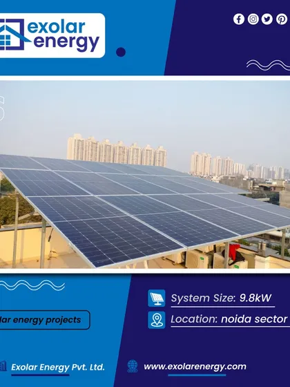 Another one of our 9.8kW rooftop solar systems, this time installed in Noida Sector 105. This setup provides the homeowner with substantial energy savings and a reduced carbon footprint.