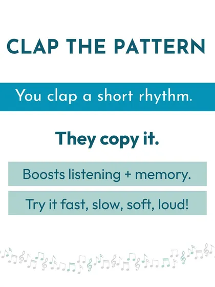 You don't need any instruments to start your child's musical journey. A simple game like 'Clap the Pattern' can be played anywhere and is a wonderful way to develop your toddler's listening skills and memory.