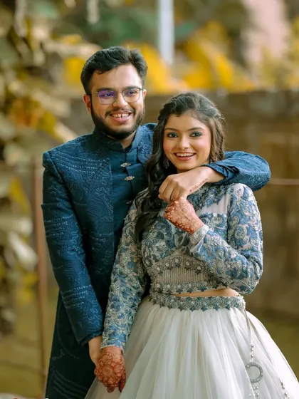 A fun and happy portrait of the engaged couple. This shot captures their playful side and the excitement for their journey ahead.