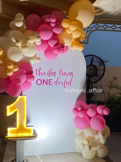 Another angle of the 'Onederful' birthday setup, showing the simple yet elegant design.