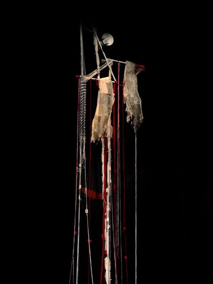 The intricate set design for "Medea."