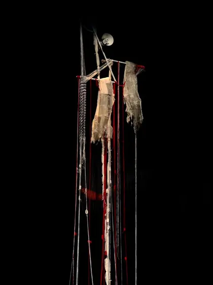The intricate set design for "Medea."
