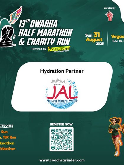 Welcoming Jal as the Hydration Partner for the Dwarka Half Marathon, ensuring pure refreshment for our runners.