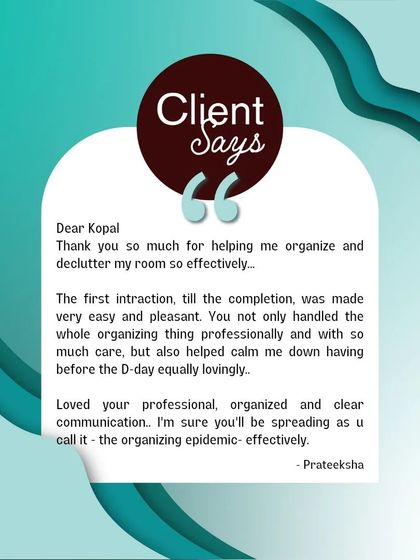 "Loved your professional, organized and clear communication." A wonderful note from a client who found the entire process, from interaction to completion, easy and pleasant.