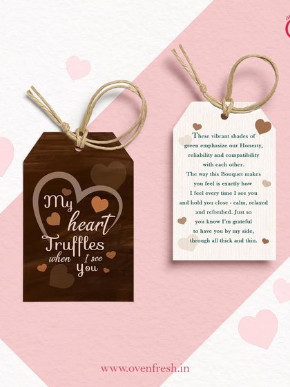 Love is in the details, right down to the gift tag. Our custom Valentine's tags add a personal and heartfelt message to your gift.