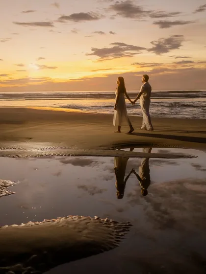 As the sun set over the Goan coast, the sky and water created a perfect mirror. These are the unscripted, magical moments I live to capture, where it's just the two of you against a breathtaking backdrop.