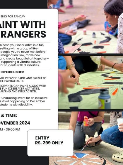 Our 'Paint with Strangers' event is a fun, relaxed setting to unleash your inner artist. All proceeds from this fundraising workshop support our inclusive dance festival, Tandav.