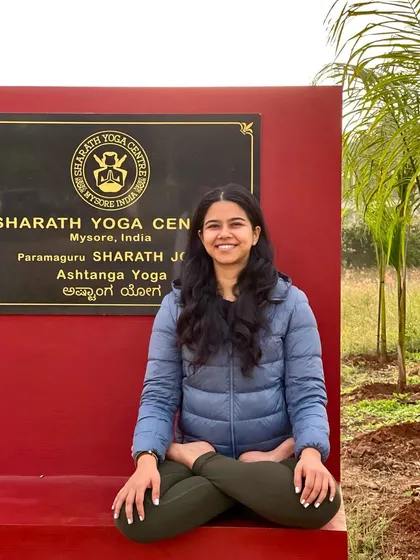 A smiling shot at the SYC. Being here always deepens my connection to the practice and its roots.