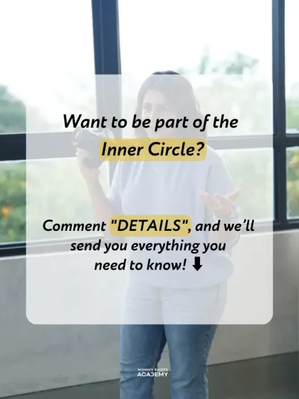 A clear call to action for users to comment "DETAILS" to learn more about joining the Inner Circle.
