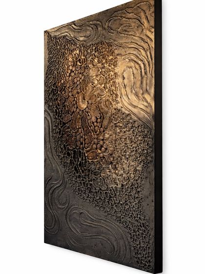 This artwork traces a personal journey of facing fear. It’s about meeting yourself where fear lives and choosing to breathe through it, revealing a deeper version of yourself.