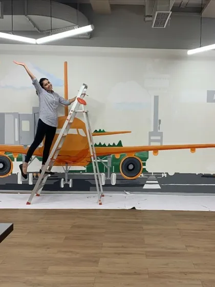 Taking art to new heights! This was a massive mural I painted for Delta Airlines. It’s always a surreal experience to see my work in large corporate spaces, bringing a brand’s story to life on a huge scale.
