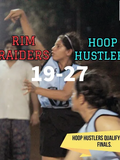 The result of the women's semi-final at Hooplah '24, where the Hoop Hustlers qualified for the finals.