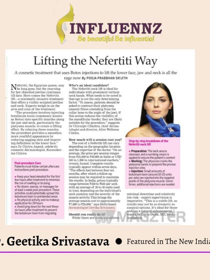 A closer look at my feature in The New Indian Express on the Nefertiti Lift, explaining the procedure, ideal candidates, and post-care instructions.