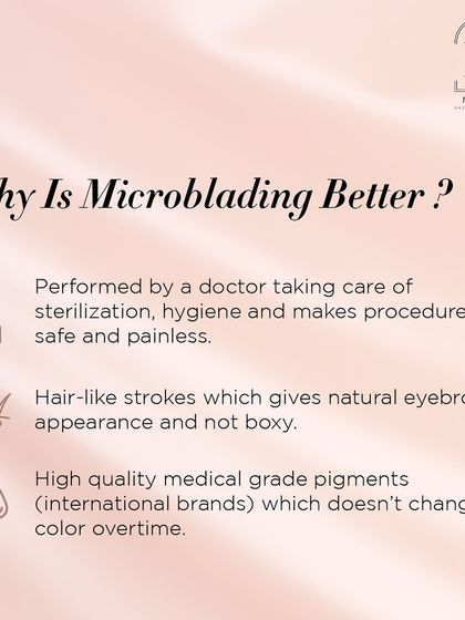Why is my microblading service better? Because it is performed by a doctor with a focus on hygiene, using high-quality medical-grade pigments that give natural, hair-like strokes and don't change color over time.