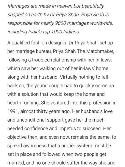 The Times of India, Etimes, and Times Ascent have chronicled my journey extensively, from receiving the Inspiring Entrepreneur Award to being ranked among the world's top 3 elite matchmakers. These articles detail my philosophy of creating 'organic connections' and building a heritage institution for arranged love marriages.