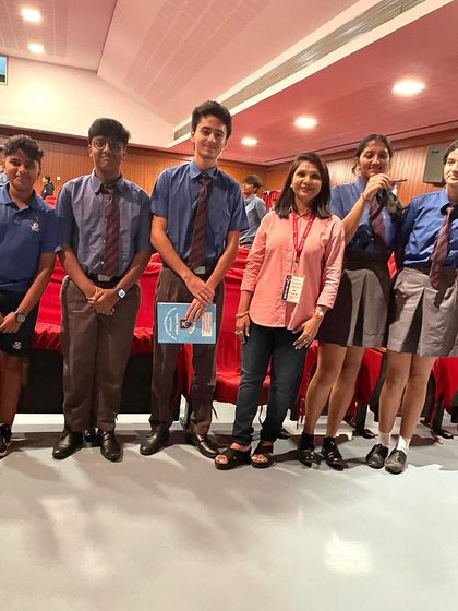 Connecting with students after my talk at TISB. Answering their questions and hearing their perspectives is one of the most rewarding parts of my work.