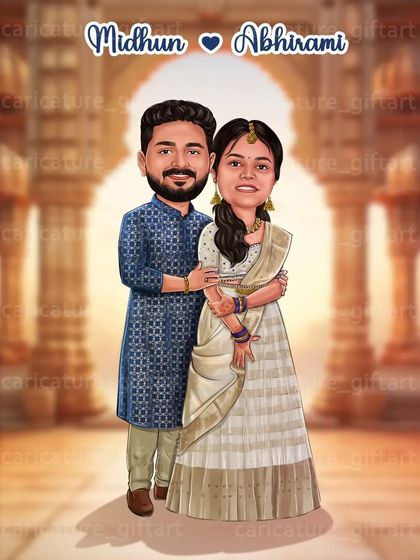 Sreeni - Custom Digital Portraits & Illustrations Wedding & Engagement Caricatures photo 4